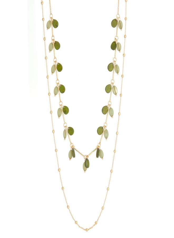BULINLIN Layered Long Necklaces for Women Long Beaded Chain Necklace CostumeJewelry Mothers Day Gifts for Mom(Green) - Image 1